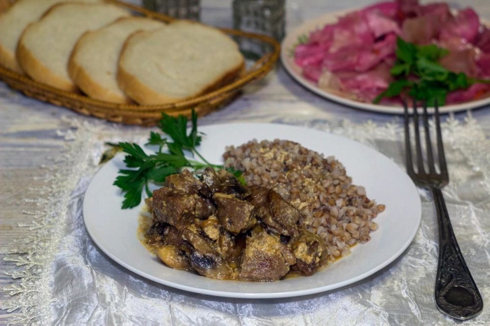 Говядина с шампиньонами