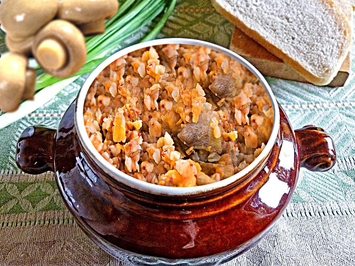 Рецепт приготовления гречки с шампиньонами и луком