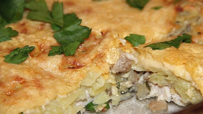 Запеканка из шампиньонов и картофеля в духовке: рецепт блюда